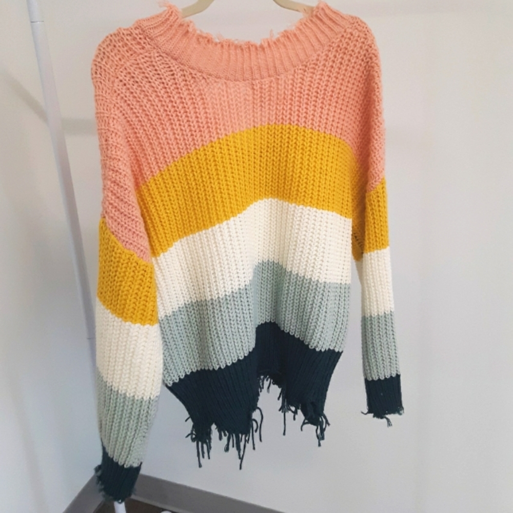 Graham Frayed Color Block Sweater Size Small - image 4